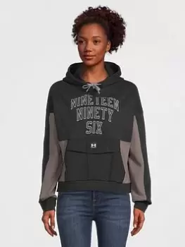 Image of Under Armour Rival Fleece Hoodie - Black/Grey, Size XL, Women