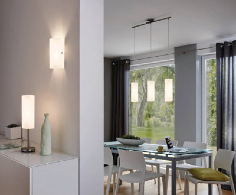 Image of EGLO Troy 3 Satin Glass & Steel Wall Light Silver unisex