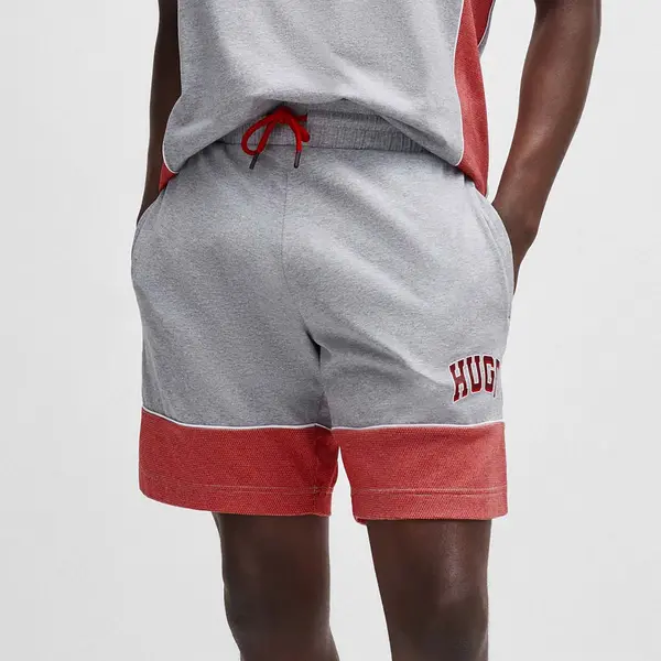 Image of HUGO Bodywear Two-Tone Cotton-Blend Shorts - L Grey Underwear and Nightwear male 50514974-036 L