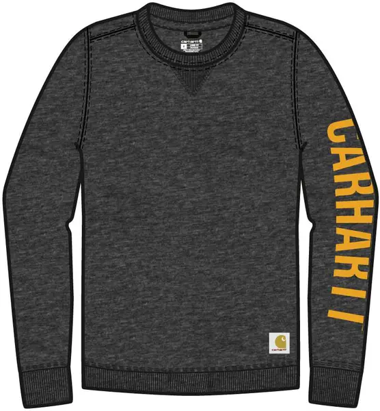 Image of Carhartt Crewneck Graphic Logo Pullover, grey, Size S