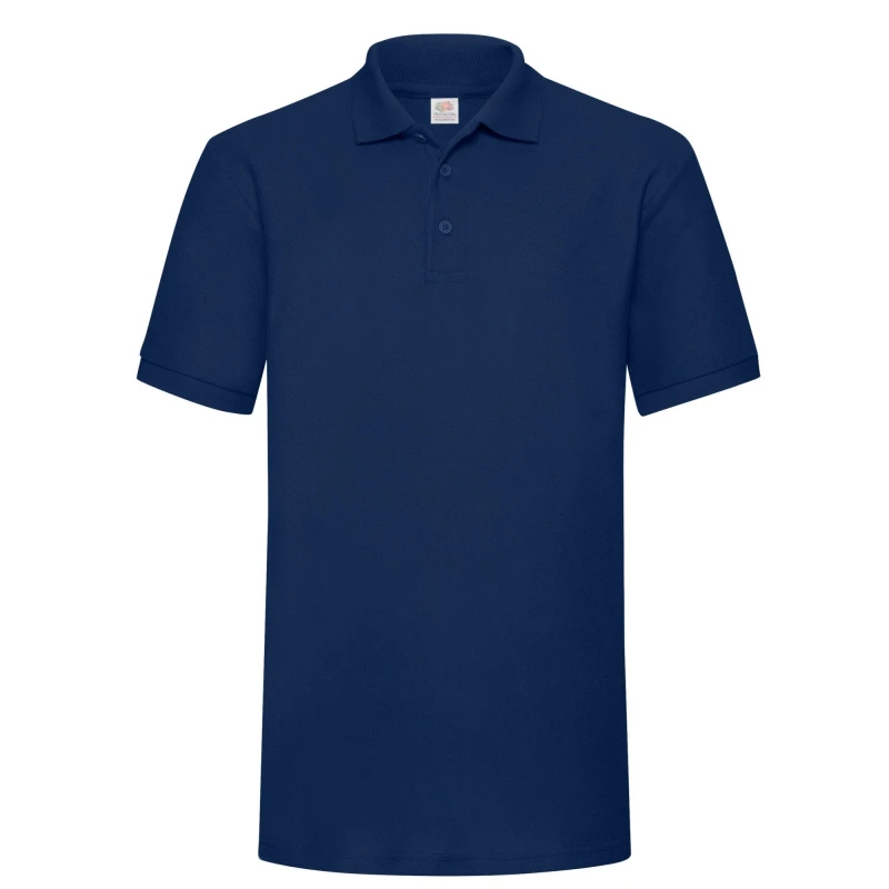 Image of Fruit Of The Loom Fruit of the Loom Men Polycotton Pique Heavy Polo Shirt in Navy Size: Medium Navy M Male 5063470306206