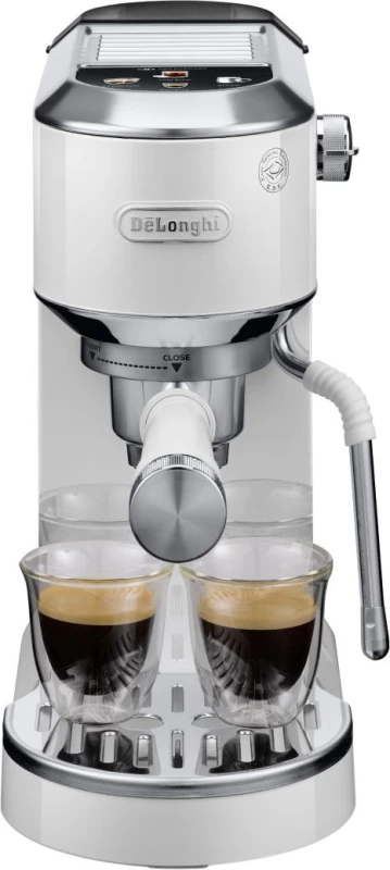 Image of DeLonghi EC890.W Dedica Style White Manual Espresso Coffee Machine with Milk Frother EC890.W White