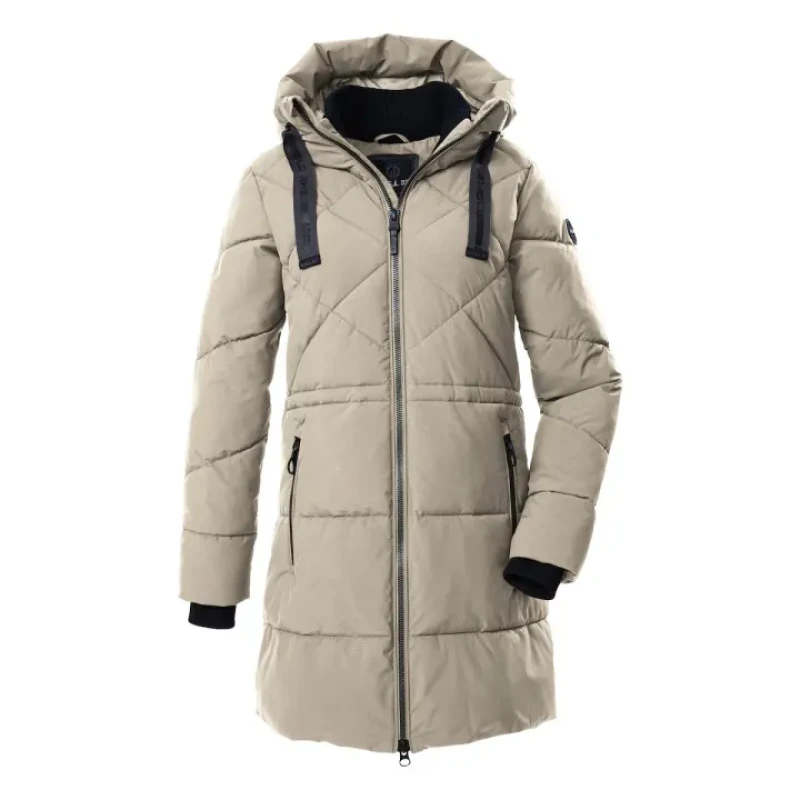 Image of Killtec Womens long quilted jacket Killtec GW 56 Beige Female 38