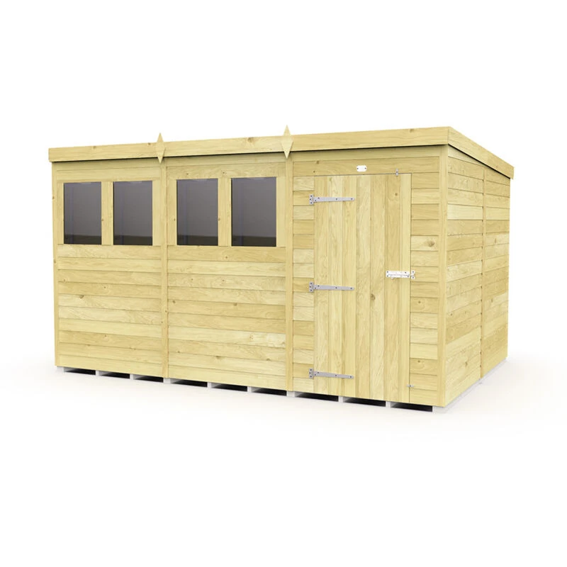 Image of Diy Sheds 12 X 8 Pent Shed Shiplap Pressure Treated One Colour WFT00 Unisex