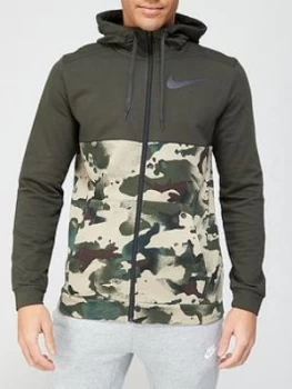 Image of Nike Training Dry Full Zip Hoodie - Khaki