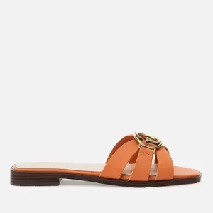 Image of Guess Womens Symo Leather Mules - Orange - UK 6