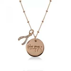 Image of Ladies Radley Rose Gold Plated Sterling Silver Radley Smile Necklace