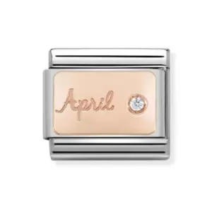 Image of Nomination Classic Rose Gold April Birthstone Charm