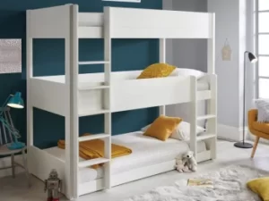 Image of Bedmaster Snowdon 3ft White Triple Wooden Bunk Bed Frame