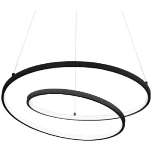 Image of Idealluxlighting - Ideal Lux oz Dimmable Swirl 80cm Integrated LED Pendant Ceiling Light Black, 3000K