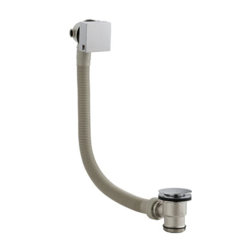 Image of Balterley Modern Bathroom Square Bath Filler Chrome 70mm x 600mm Silver unisex