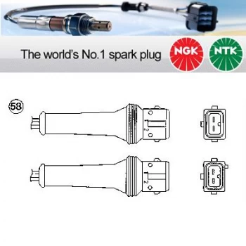 Image of 1x NGK NTK Oxygen O2 Lambda Sensor OZA527-E12 OZA527E12 (0220)