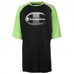 Image of Champion Raglan Sleeve T Shirt Mens - Black