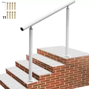 Image of Aluminum Handrail Outdoor Stairs 4ft White Variable Handrail Adjustable Degree