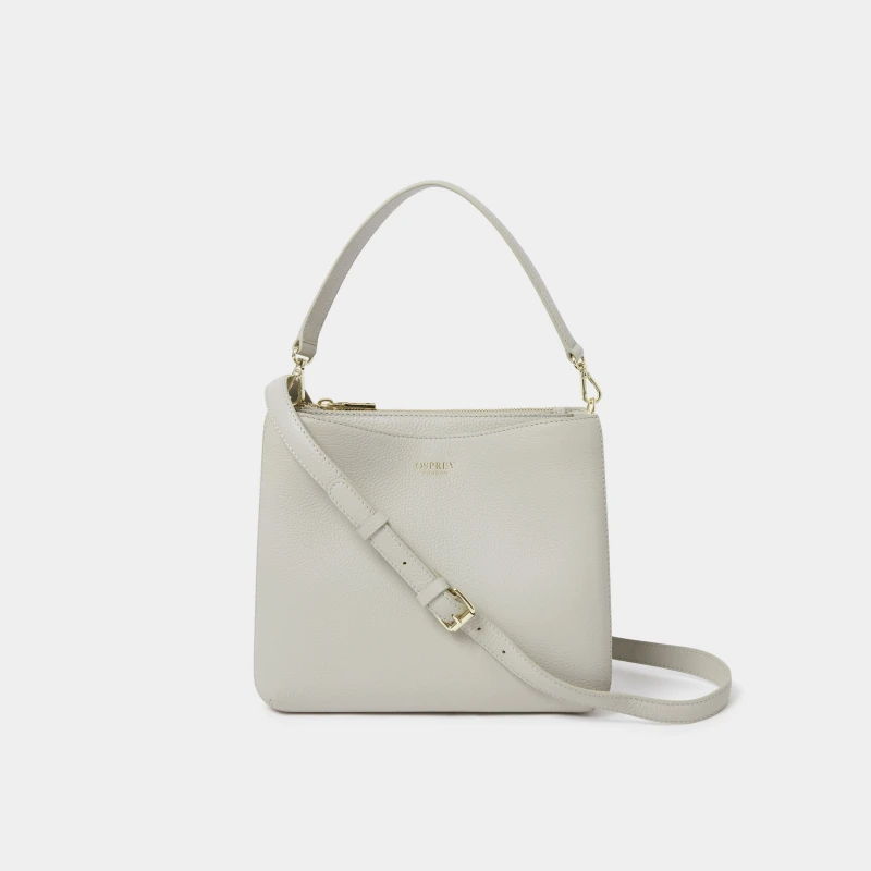 Image of OSPREY LONDON Womens The Winchester Leather Grab Bag in Taupe Female One Size