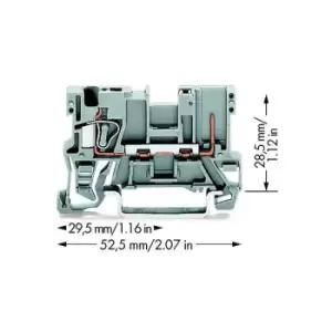 Image of WAGO 769-176 1-conductor/1-pin Carrier Terminal Block Grey