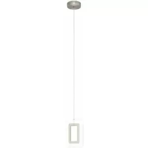 Image of Pendant Light Colour Satin Nickel Shade Satined Plastic Bulb LED 1x5.4W