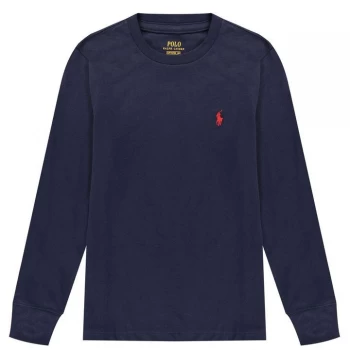 Image of Polo Ralph Lauren Junior Boys Long Sleeve T Shirt - Cruise Navy