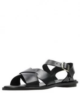 Image of Clarks Willow Gild Flat Sandal - Black