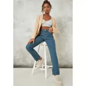 Image of Missguided Wash Straight Leg Wrath Jean - Blue