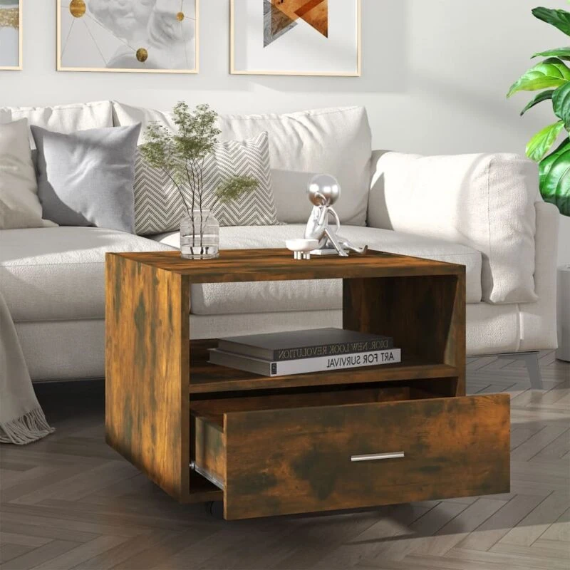 Image of VIDAXL Coffee Table Smoked Oak 55x55x40cm Engineered Wood Vidaxl 8720286967355
