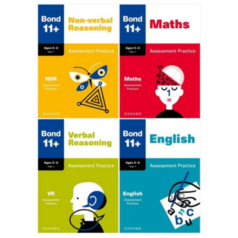 Image of BOOKS4PEOPLE Bond 11+ Maths English Verbal Non-Verbal Reasoning Assessment Practice 5-6 Years 4 Books Set (Bond Assessment Papers)