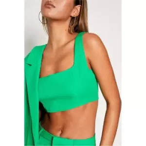 Image of I Saw It First Green Woven Tailored Crop Top - Green
