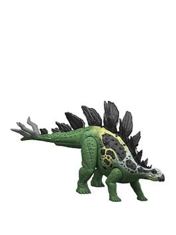 Image of Mattel Jurassic World Dinosaurier-Spielfigur großer Gigantic Thrashers Stegosaurus mit 2 Angriffsbewegungen und Evolutionsfunktion digitaler Spielsp