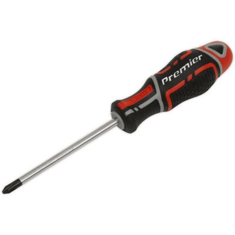 Image of Loops PREMIUM Pozi 2 x 100mm Screwdriver - Ergonomic Soft Grip - Magnetic Tip Driver Multi