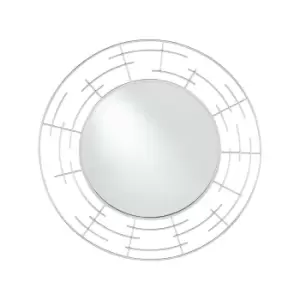 Image of 90cm Silver Metal Round Wall Mirror