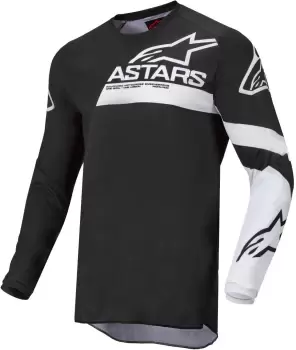 Image of Alpinestars Fluid Chaser Motocross Jersey, black-white, Size S, black-white, Size S