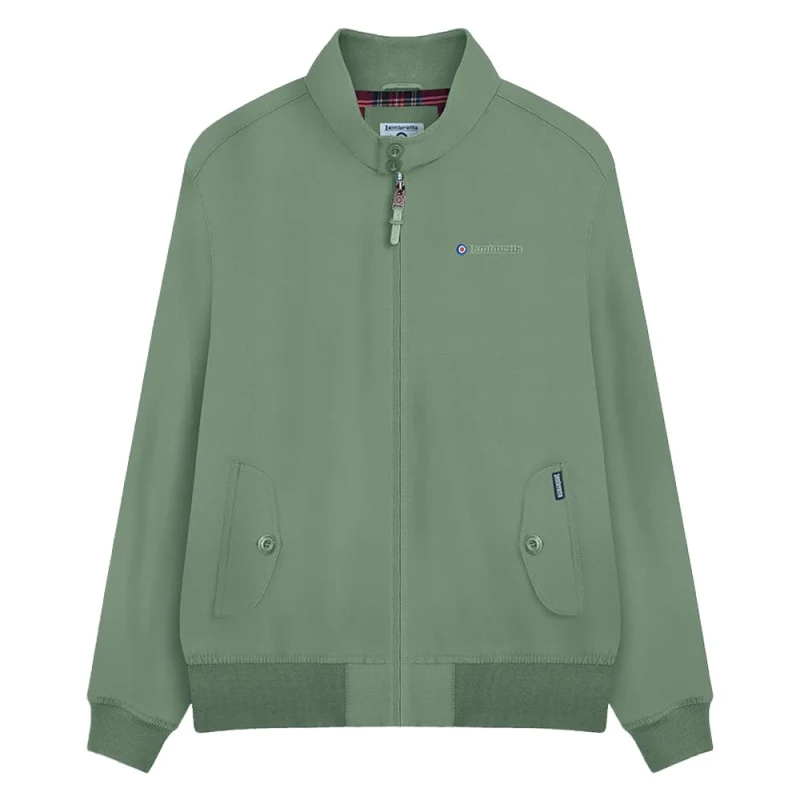 Image of Lambretta Lambretta Men Shower Resistant Harrington Jacket in Green Size: 3X-Large Green XXXL Male 5063703657990