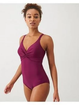 Image of Speedo Brigette Twist Front Swimsuit - Plum