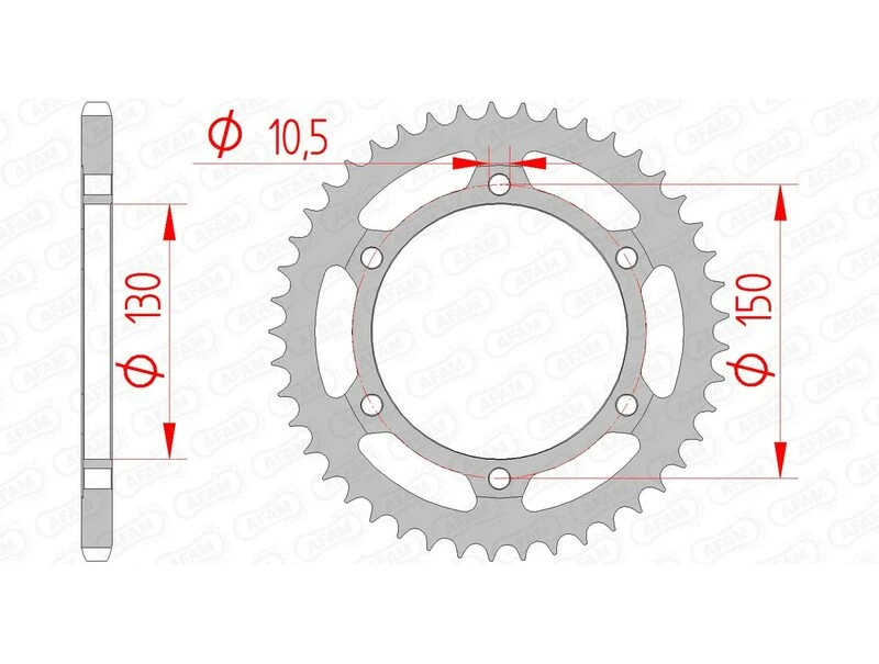 Image of AFAM Steel Standard Rear Sprocket 10501 - 520