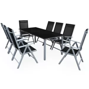 Image of 8 Seat Garden Dining Set Bern Silver Aluminium