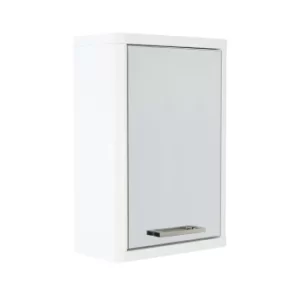 Image of Sicily White Single-Door Mirror Cabinet White