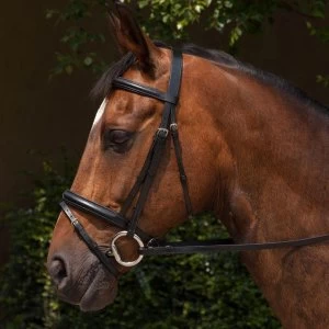 Image of Requisite Padded Flash Bridle and Reins - Black