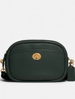 Image of Coach Soft Pebble Leather Camera Bag With Leather And Webbing Strap - Green