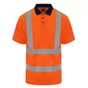 Image of PRO RTX Mens High Visibility Polo Shirt (L) (Orange/Navy)
