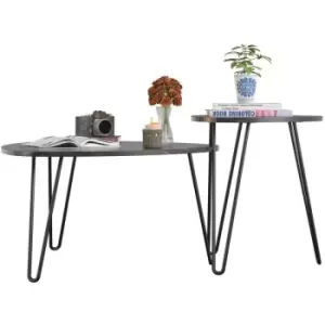 Image of Novogratz - Athena Nesting Coffee Lamp Tables Black Marble By