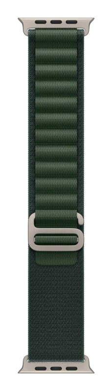 Image of Apple Apple 49mm Dark Green Alpine Loop - Medium - Natural Titanium Finish MXMV3ZM/A