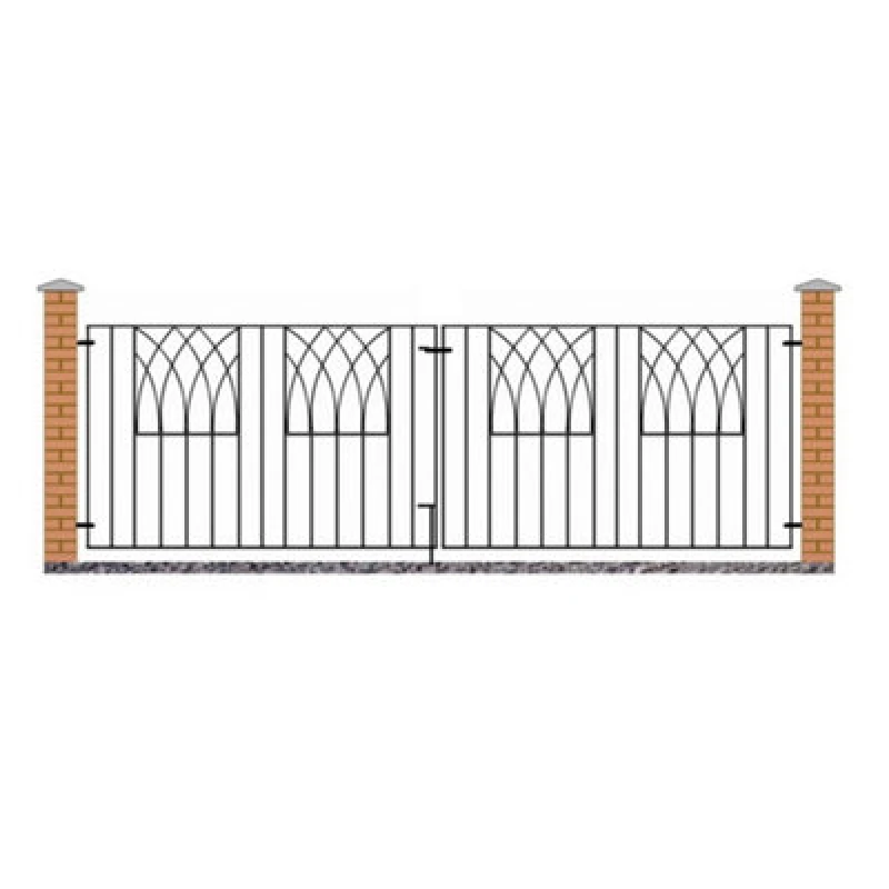 Image of Burbage Iron Craft Abbi Metal Scroll Driveway Gate 2755mm Gap X 812mm High Abzp11