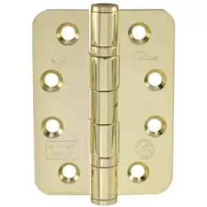 Image of Eclipse - Stainless Steel Grade 13 Radius Corner Ball Bearing Hinge - 102 x 76 x 2.7mm (Electro Brass) (2 Pack)