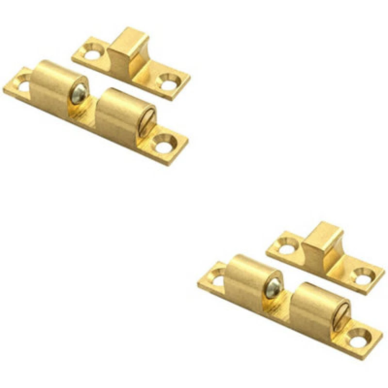 Image of Loops 2x Double Ball Roller Cupboard Catch 60 x 11.5mm 50mm Fixing Centres Self Colour Multi unisex