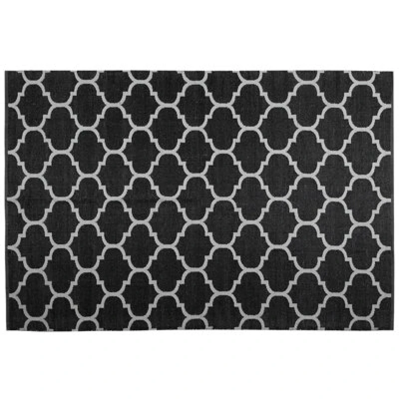 Image of Beliani Outdoor Rug Aladana Black/ White 160 X 230 Cm Reversible