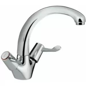 Image of Bristan - Value Kitchen Sink Mixer Tap Double Lever Dual Flow Chrome - Silver