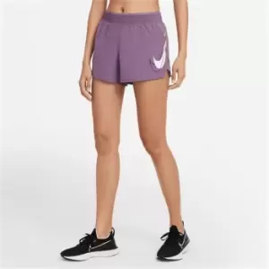 Image of Nike Dri Fit Swoosh Run Performance Shorts Womens - Multi