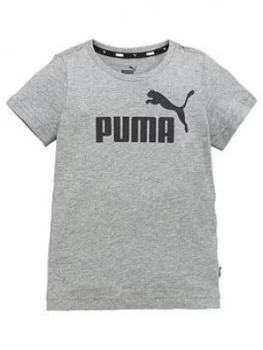 Image of Puma Essentials Logo T-Shirt And Sweat Shorts Set - Grey