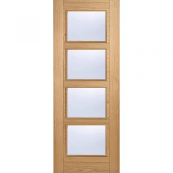 Image of LPD Vancouver Fully Finished Oak 4 Light Clear Glazed Internal Door - 1981mm x 838mm (78 inch x 33 inch)