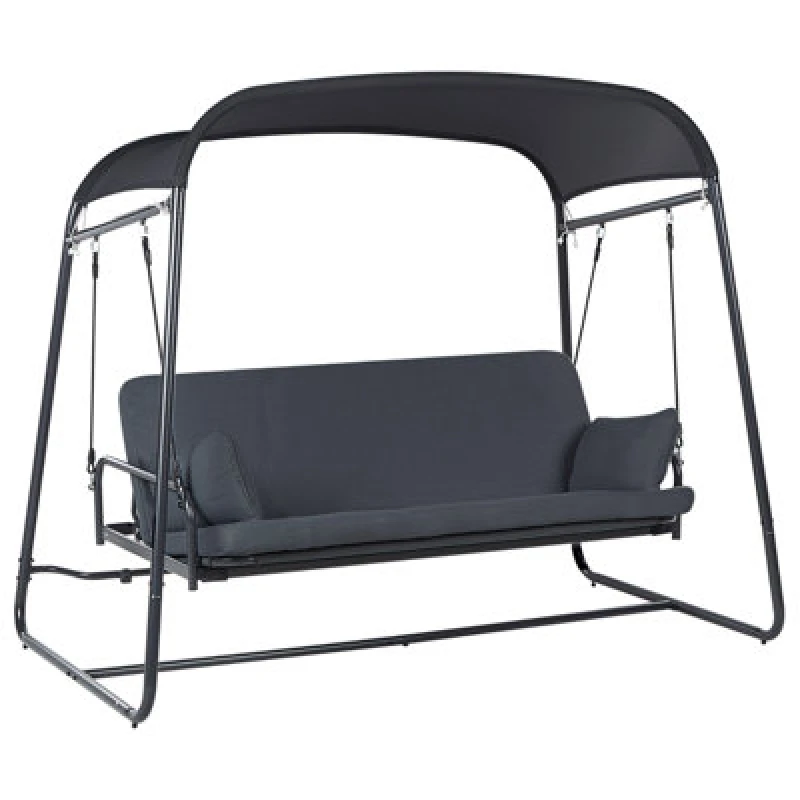 Image of Beliani Patio Swing Marsciano Metal Dark Grey